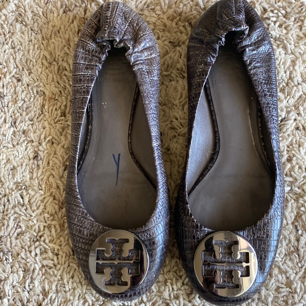 Brown Tory Burch Ballet Flats
